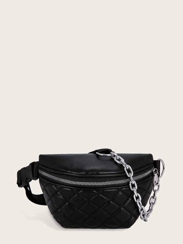 Quilted Zip Front Fanny Pack
