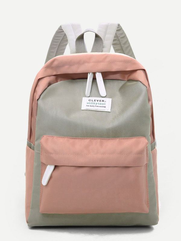 Two Tone Pocket Front Backpack