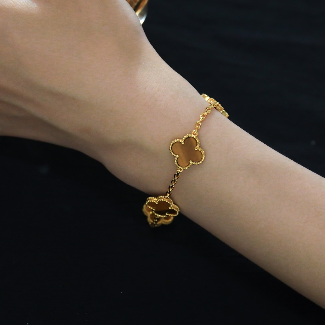 Van Cleef & Arpels Vintage Alhambra Bracelet, 5 Motifs Yellow Go