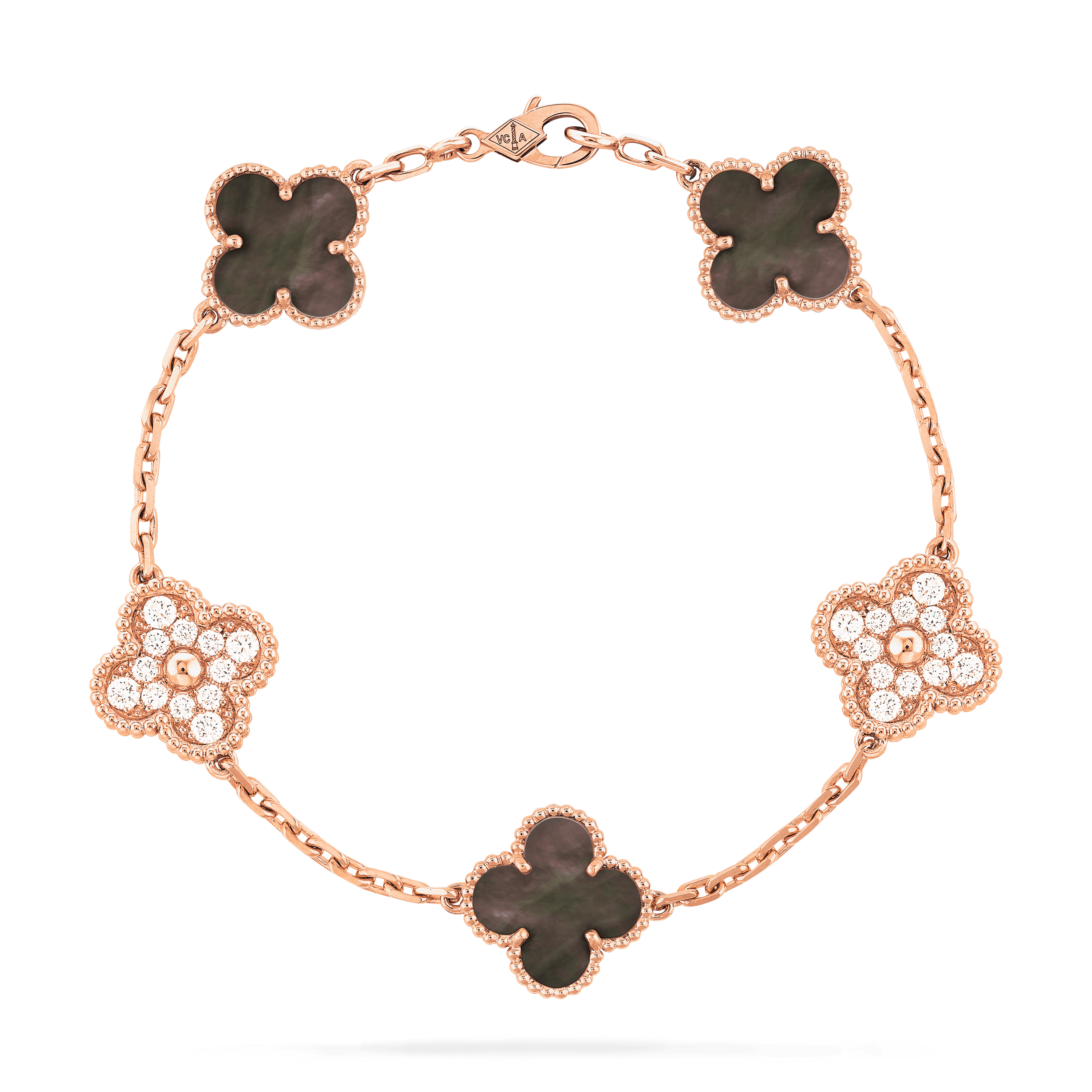 Van Cleef & Arpels Vintage Alhambra bracelet, 5 motifs rose gold