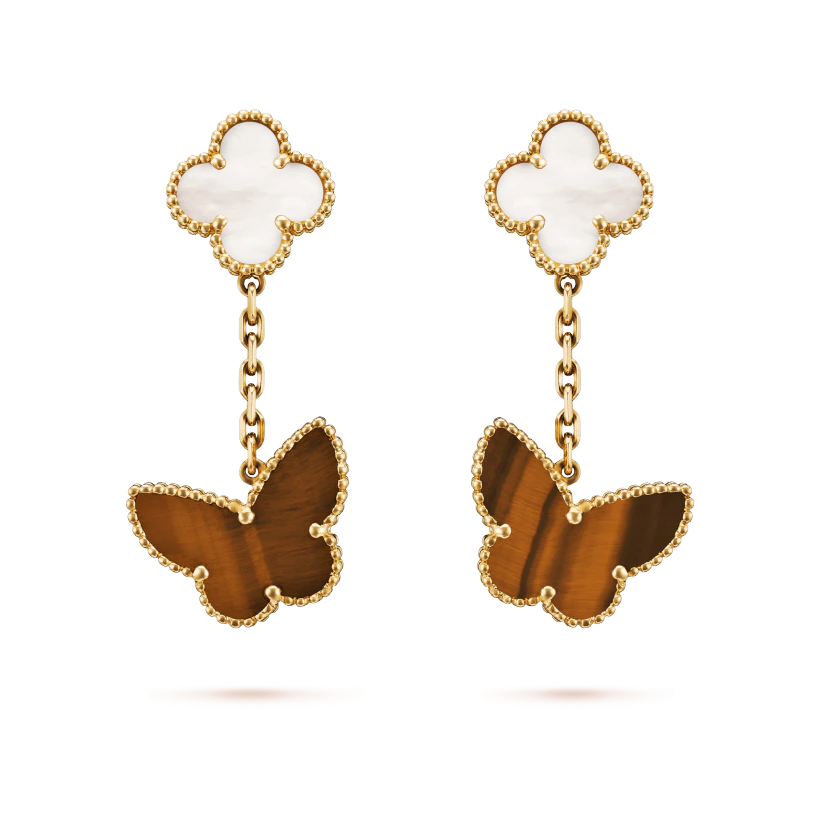 Van Cleef & Arpels Lucky Alhambra Earrings, 2 Motifs - Click Image to Close