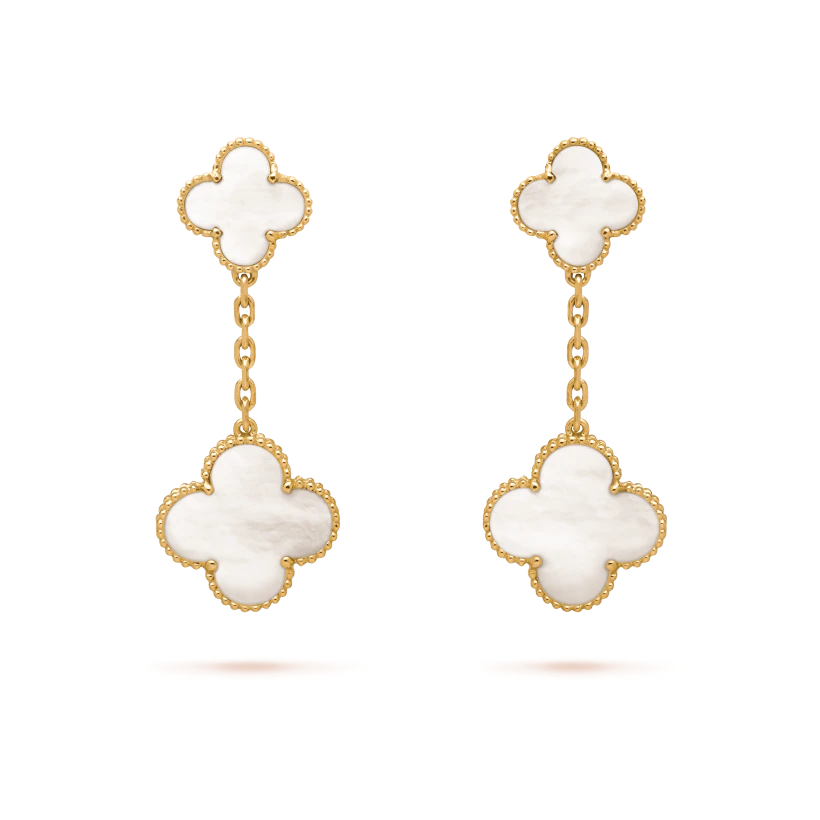 Van Cleef & Arpels Magic Alhambra earrings, 2 motifs Mother-of-p