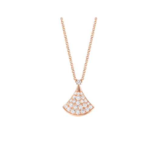 Bulgari Diva's DREAM Rose Gold Necklace with Pave Diamonds - Click Image to Close