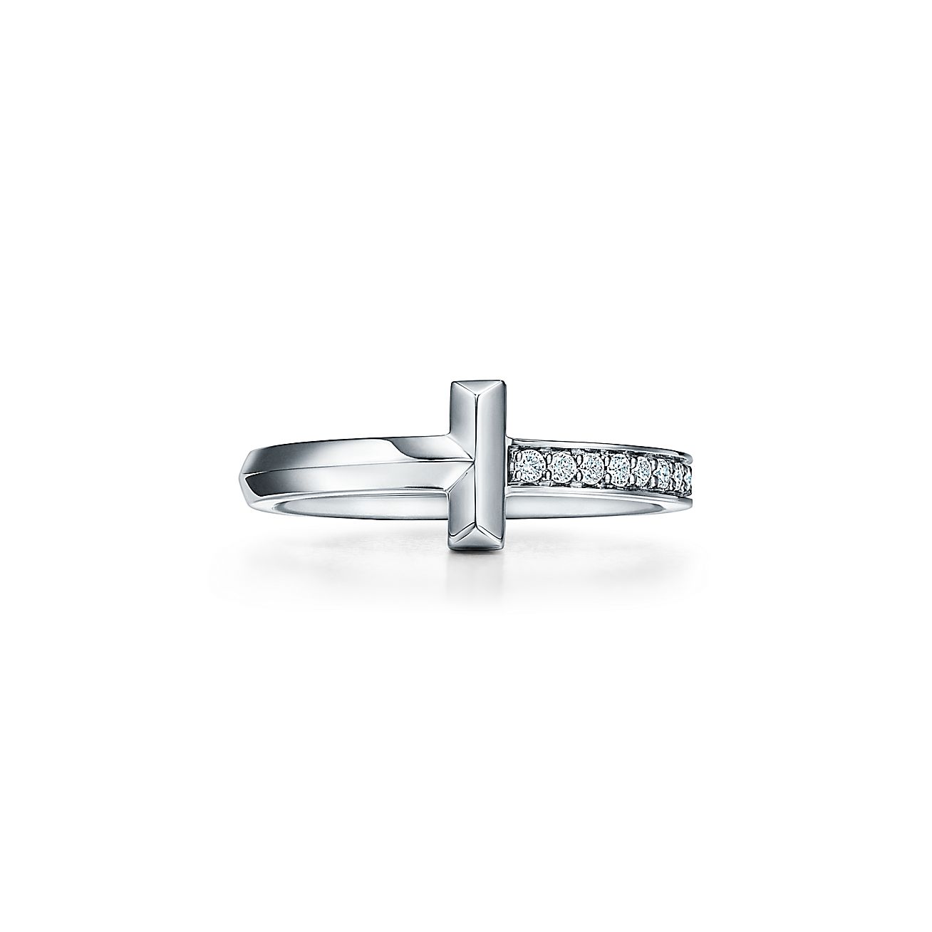 Tiffany T T1 Ring in 18k Gold with Diamonds, 2.5 mm - Click Image to Close